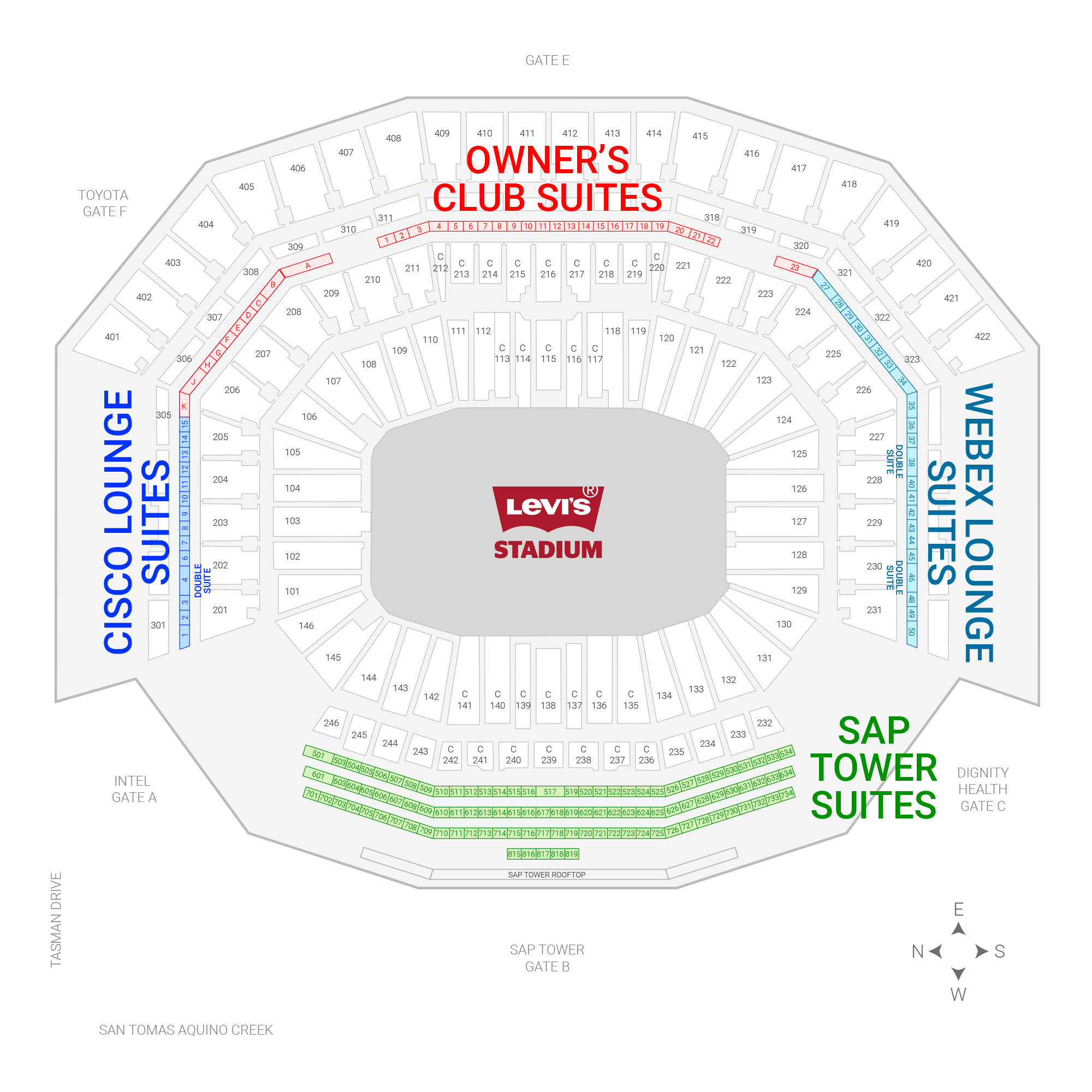 Levi's Stadium / Levi's Stadium Suite Map and Seating Chart